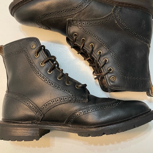 Frye Black Leather Lace-Up Boots Size 12 SB- - Picture 8 of 13